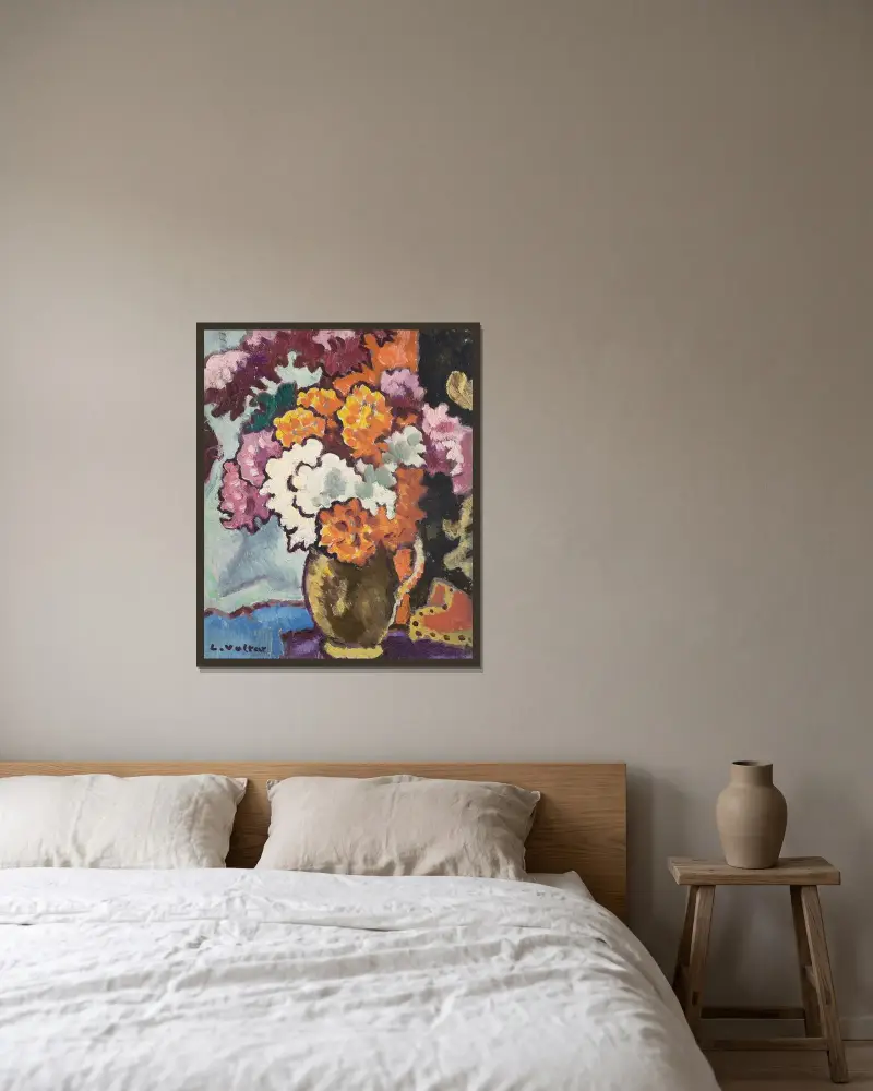 Blombukett av Louis Valtat inramad på en vägg