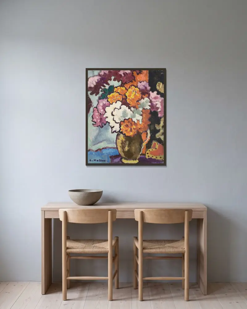 Blombukett av Louis Valtat inramad på en vägg