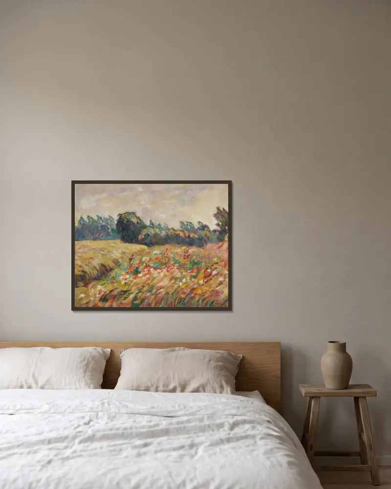 Champ fleuri en Normandie av Louis Valtat inramad på en vägg