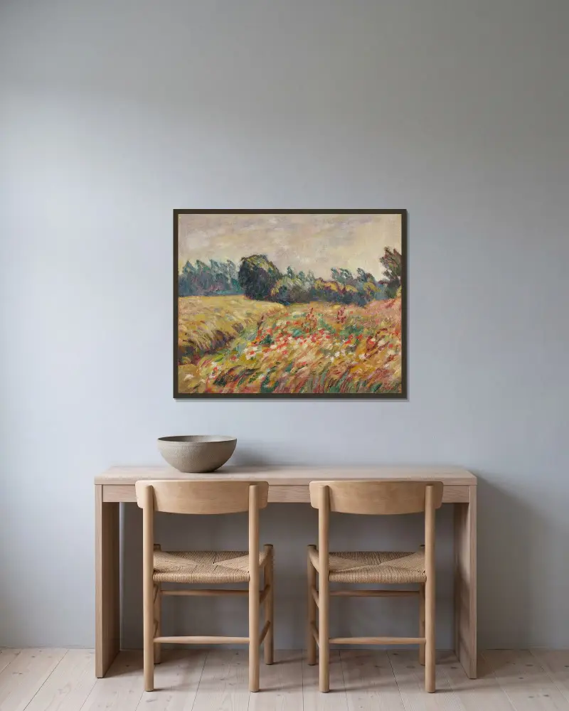 Champ fleuri en Normandie av Louis Valtat inramad på en vägg