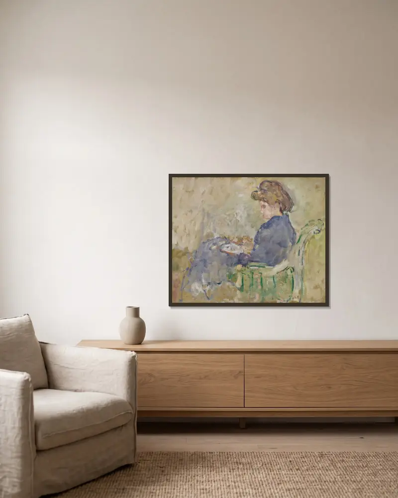 Sitzende Frau im Profil, Suzanne von Louis Valtat gerahmt an einer Wand