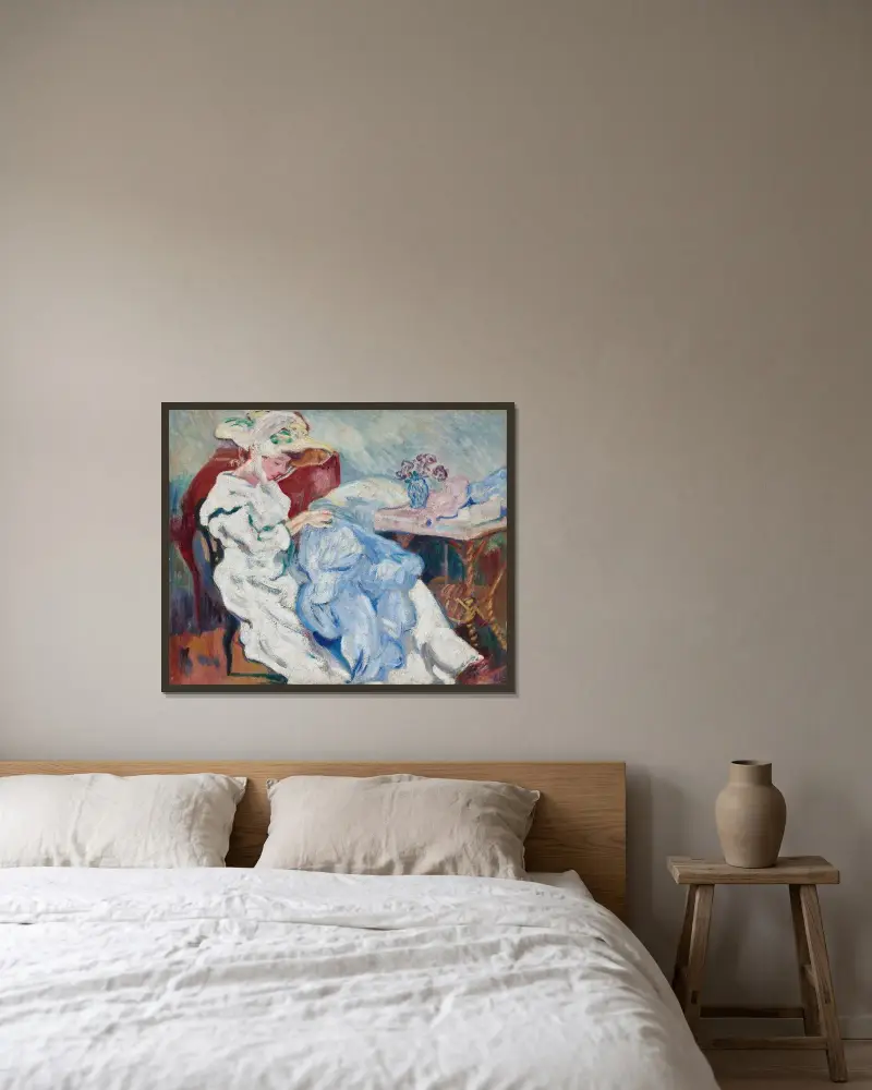 La Couture av Louis Valtat inramad på en vägg