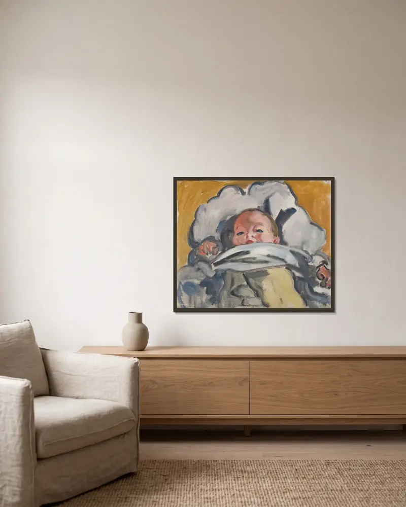 Le bébé av Louis Valtat inramad på en vägg