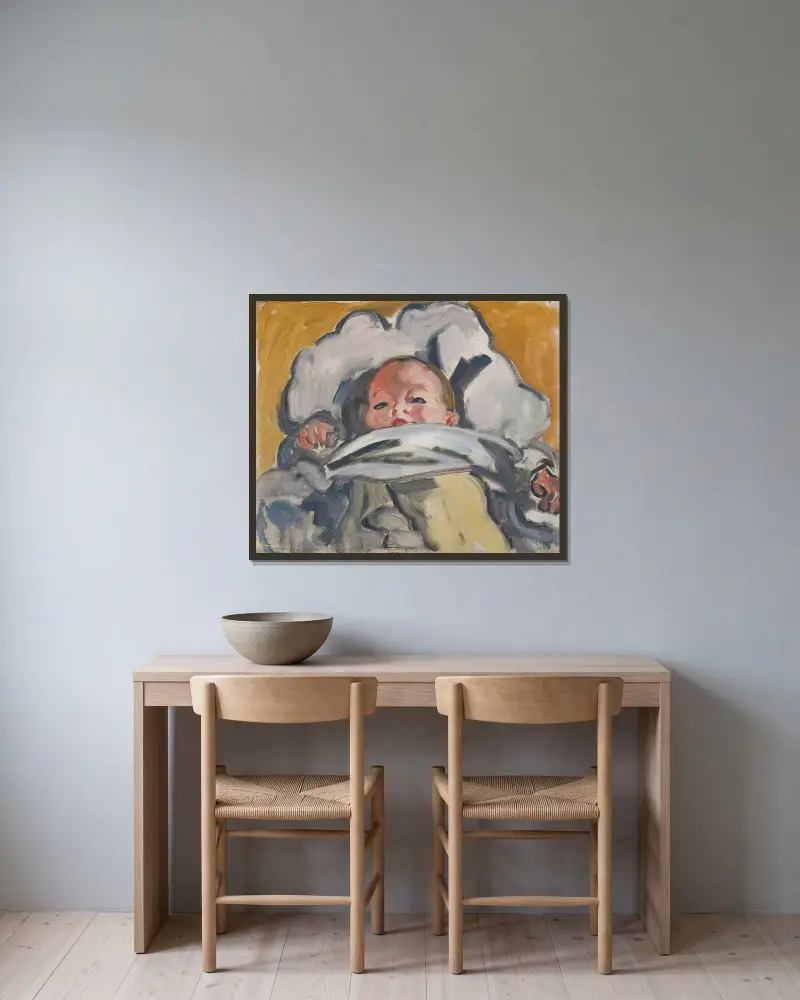 Le bébé av Louis Valtat inramad på en vägg