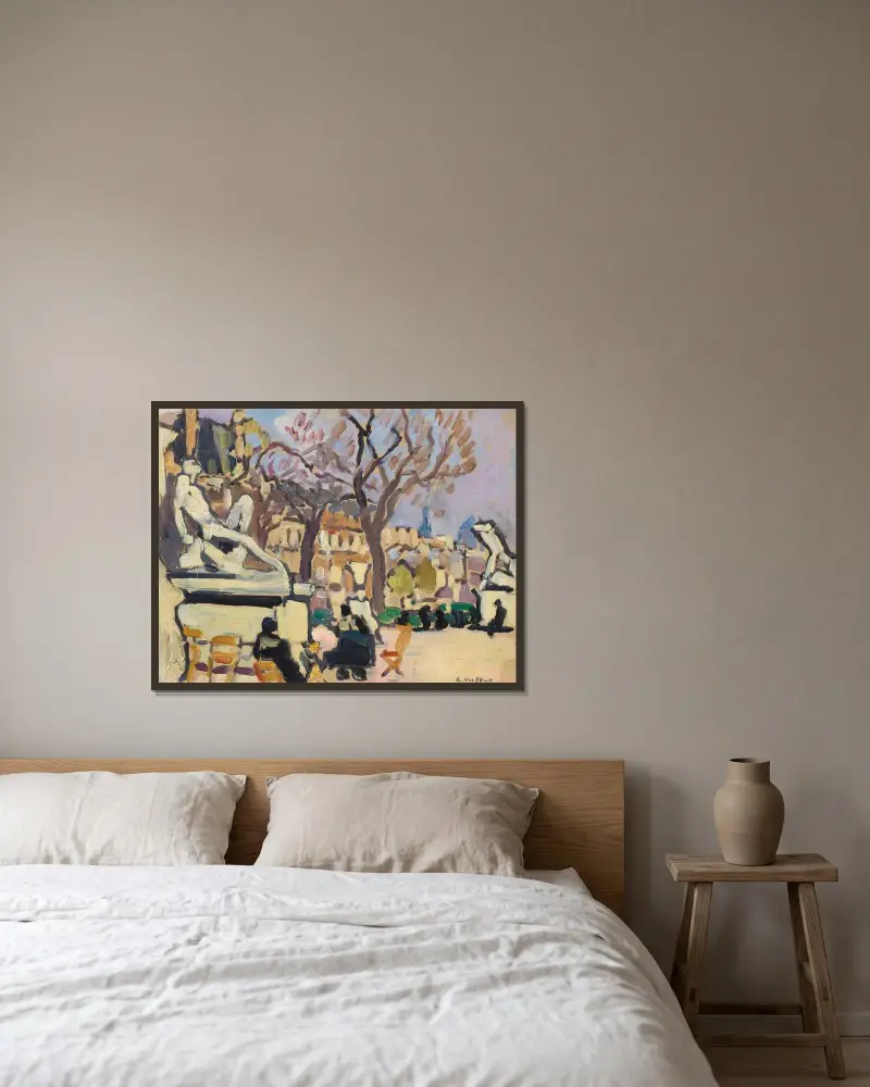 Trädgården Tuilerierna av Louis Valtat inramad på en vägg