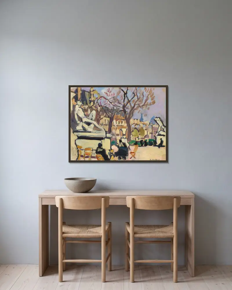 Trädgården Tuilerierna av Louis Valtat inramad på en vägg