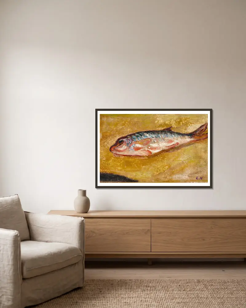 Der Fisch von Louis Valtat gerahmt an einer Wand