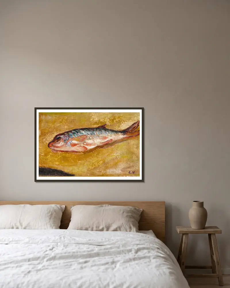 Der Fisch von Louis Valtat gerahmt an einer Wand