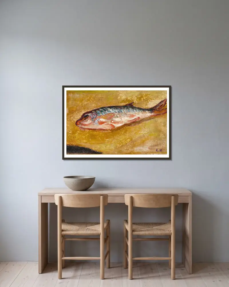 Der Fisch von Louis Valtat gerahmt an einer Wand