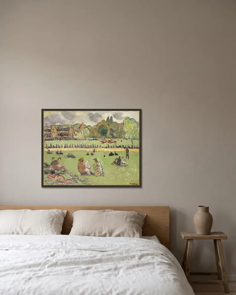 Kapplöpningen av Louis Valtat inramad på en vägg
