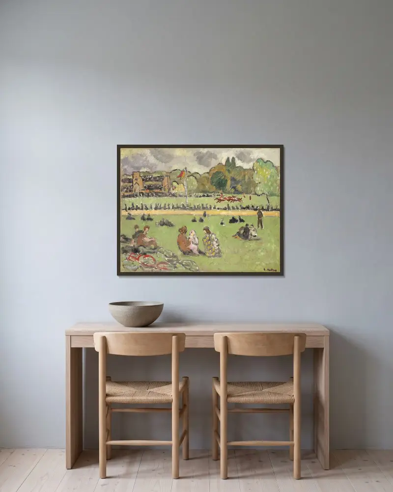 Kapplöpningen av Louis Valtat inramad på en vägg