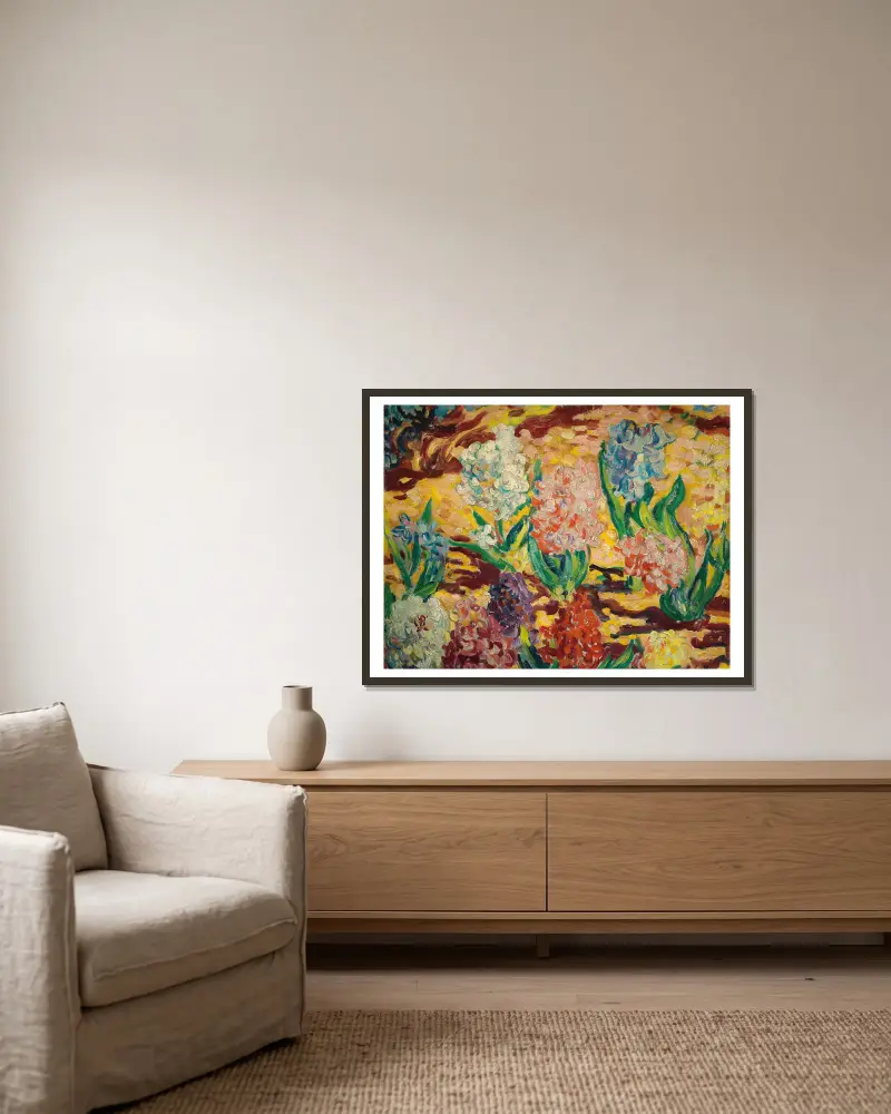 Die Hyazinthen von Louis Valtat gerahmt an einer Wand