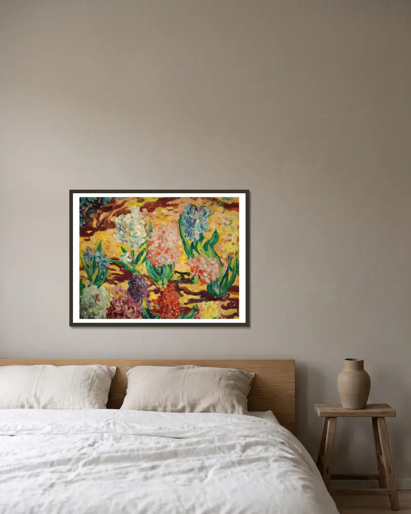 Die Hyazinthen von Louis Valtat gerahmt an einer Wand