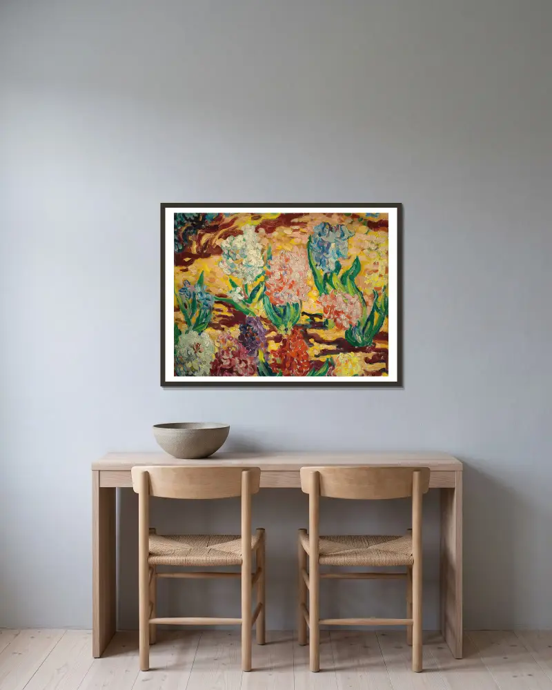 Die Hyazinthen von Louis Valtat gerahmt an einer Wand