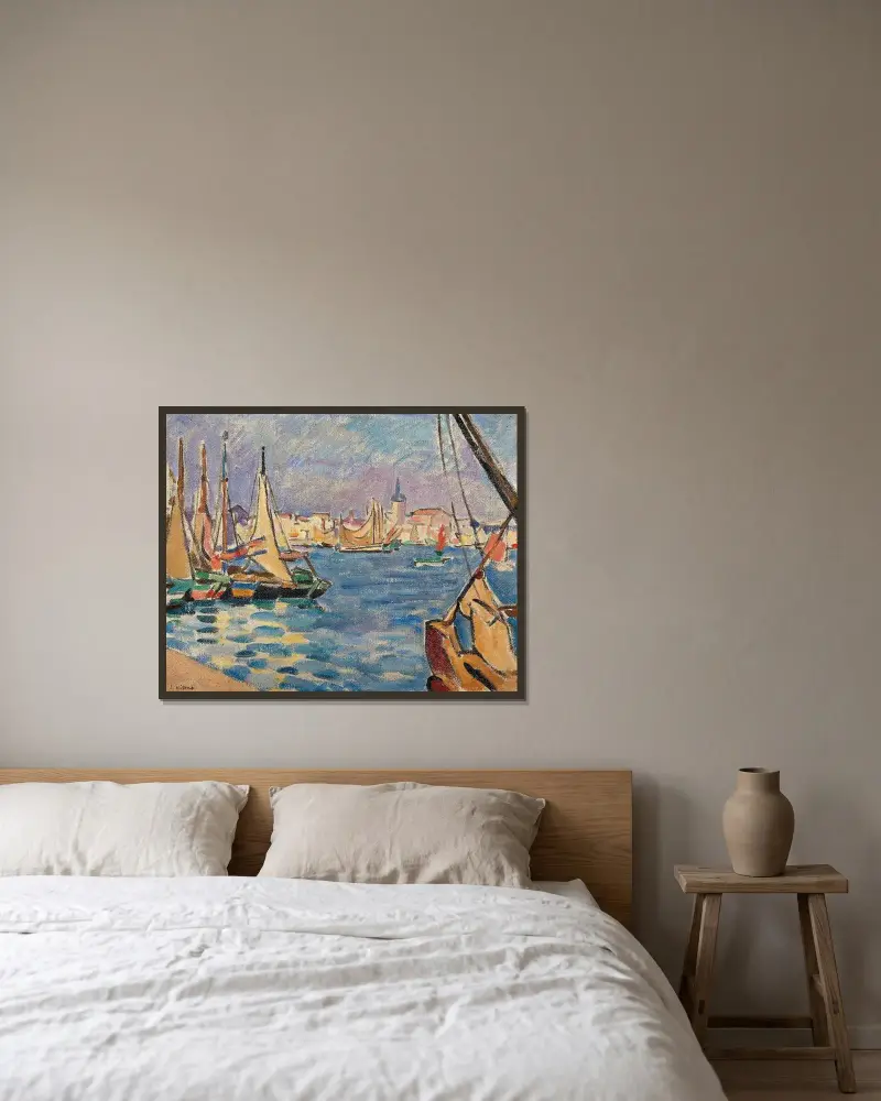 Les Sables d’Olonne av Louis Valtat inramad på en vägg
