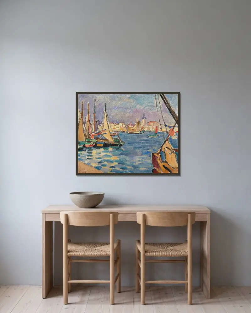 Les Sables d’Olonne av Louis Valtat inramad på en vägg