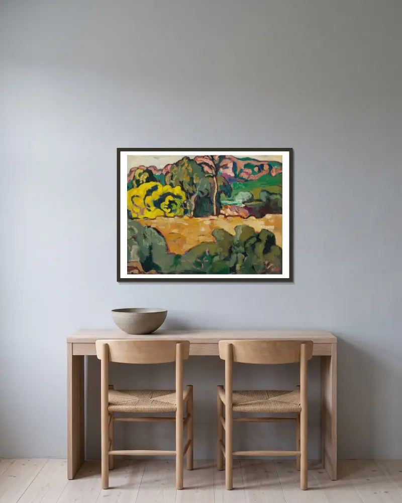 Paysage du midi aux palmier av Louis Valtat inramad på en vägg