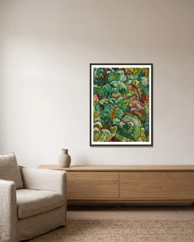 Grüne Pflanzen von Louis Valtat gerahmt an einer Wand