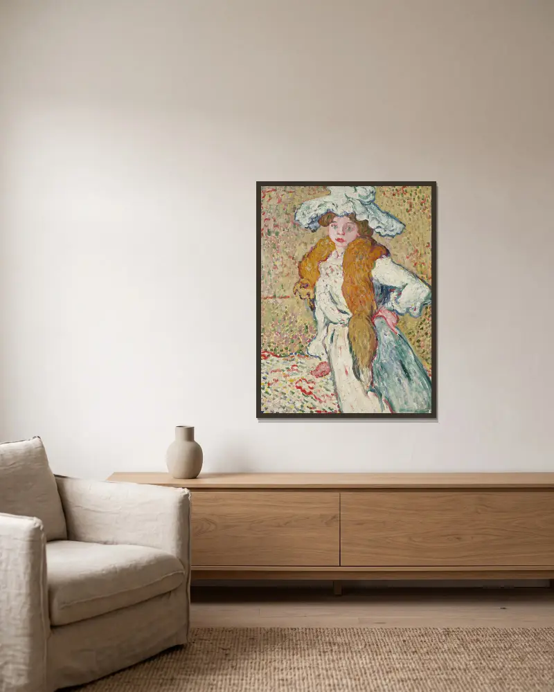 Portrait de Madame Valtat av Louis Valtat inramad på en vägg