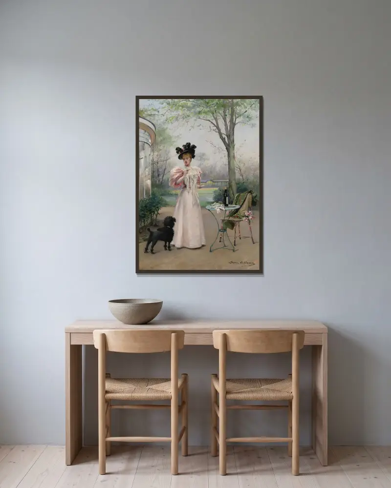 Eine treue Gefährtin von Louise Abbéma gerahmt an einer Wand