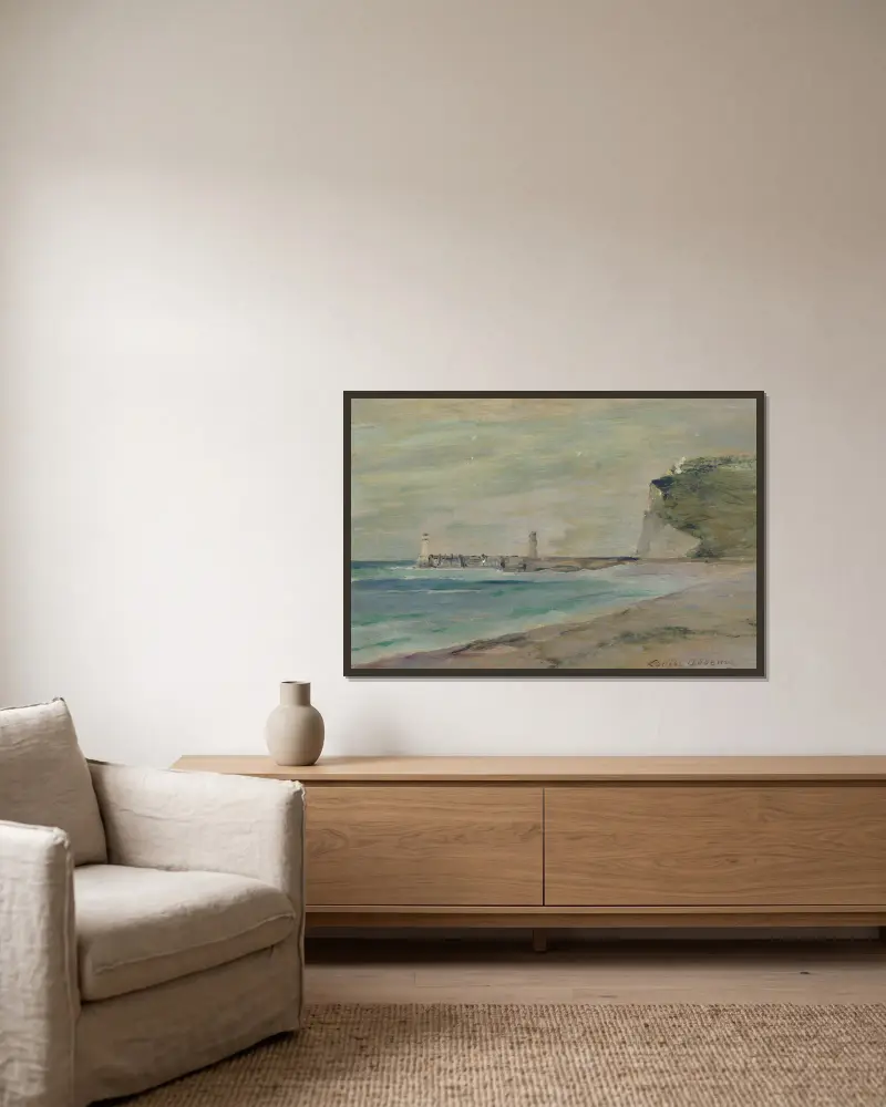 Paysage de plage, Fécamp av Louise Abbéma inramad på en vägg