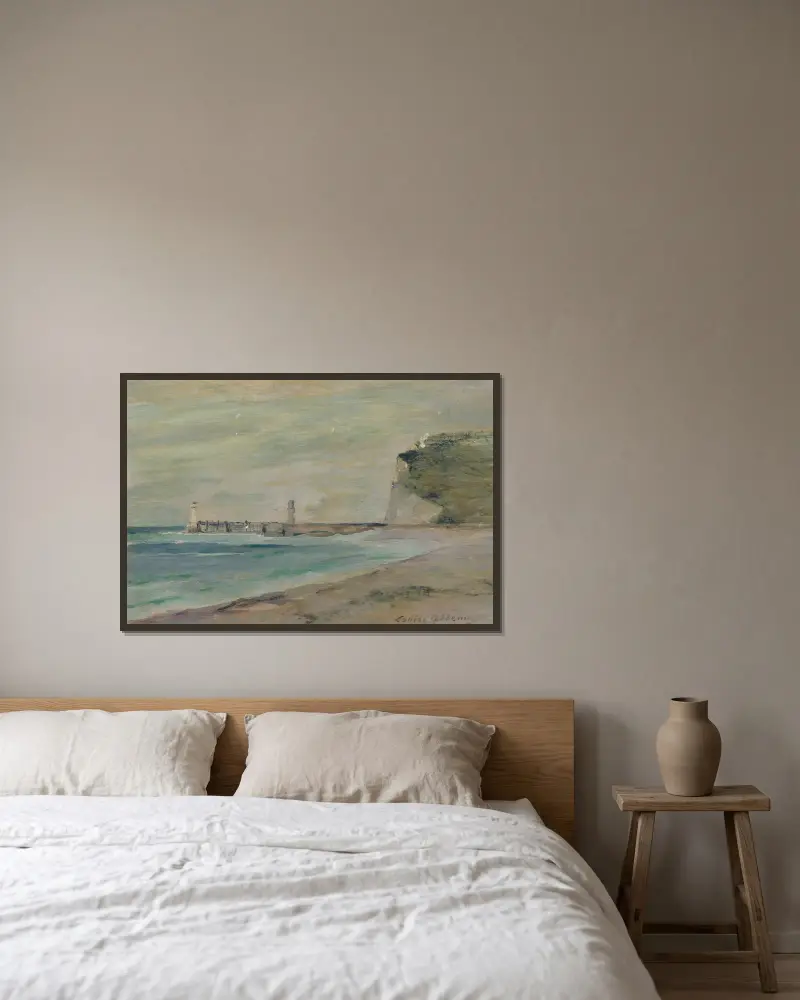 Paysage de plage, Fécamp av Louise Abbéma inramad på en vägg