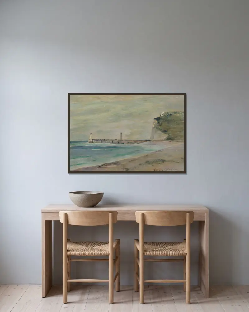 Paysage de plage, Fécamp av Louise Abbéma inramad på en vägg