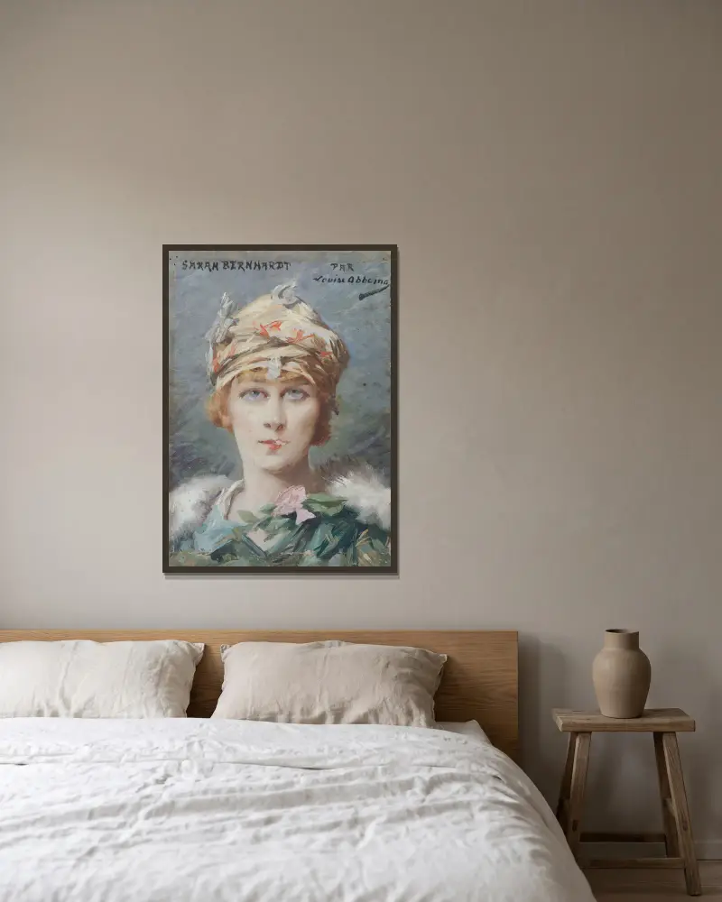 Portrait de Sarah Bernhardt (1844-1923), dans le rôle d’Adrienne Lecouvreur av Louise Abbéma inramad på en vägg