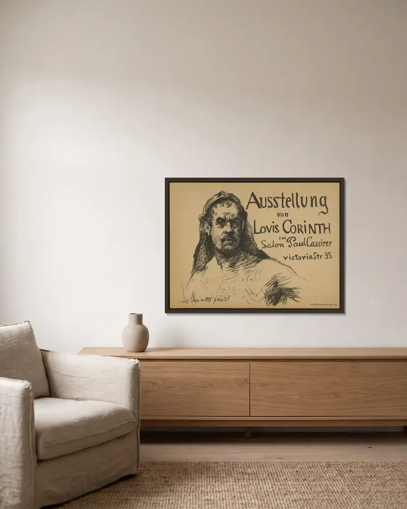 Utställning av Lovis Corinth på Salon Paul Cassirer av Lovis Corinth inramad på en vägg