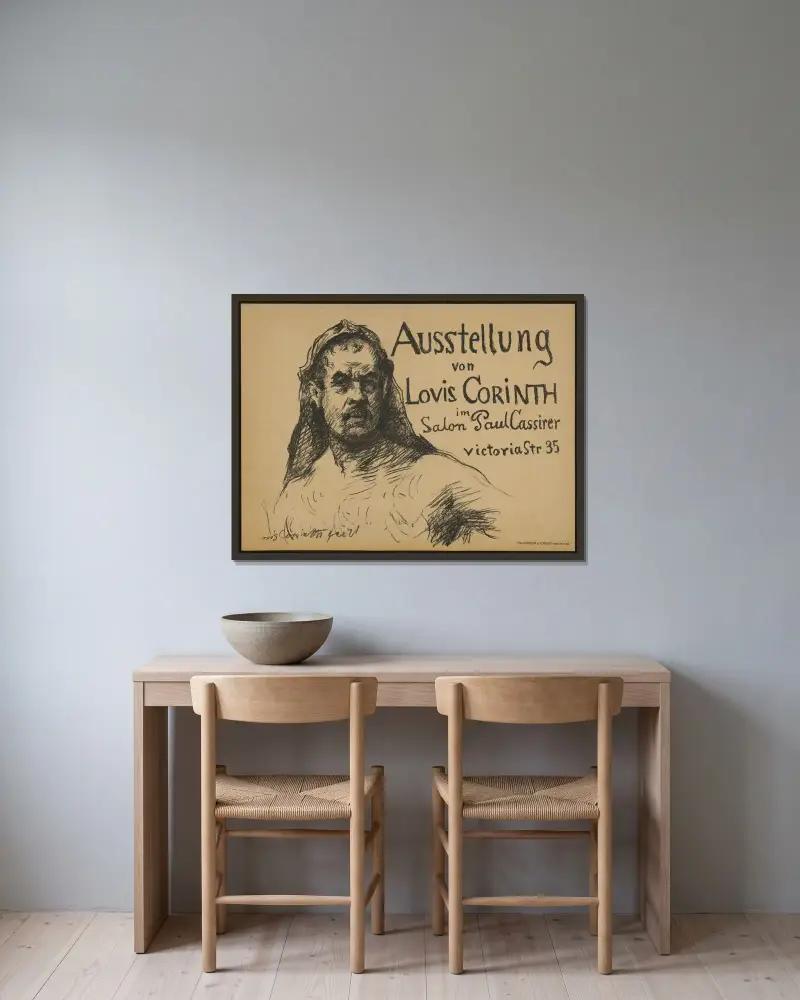 Utställning av Lovis Corinth på Salon Paul Cassirer av Lovis Corinth inramad på en vägg