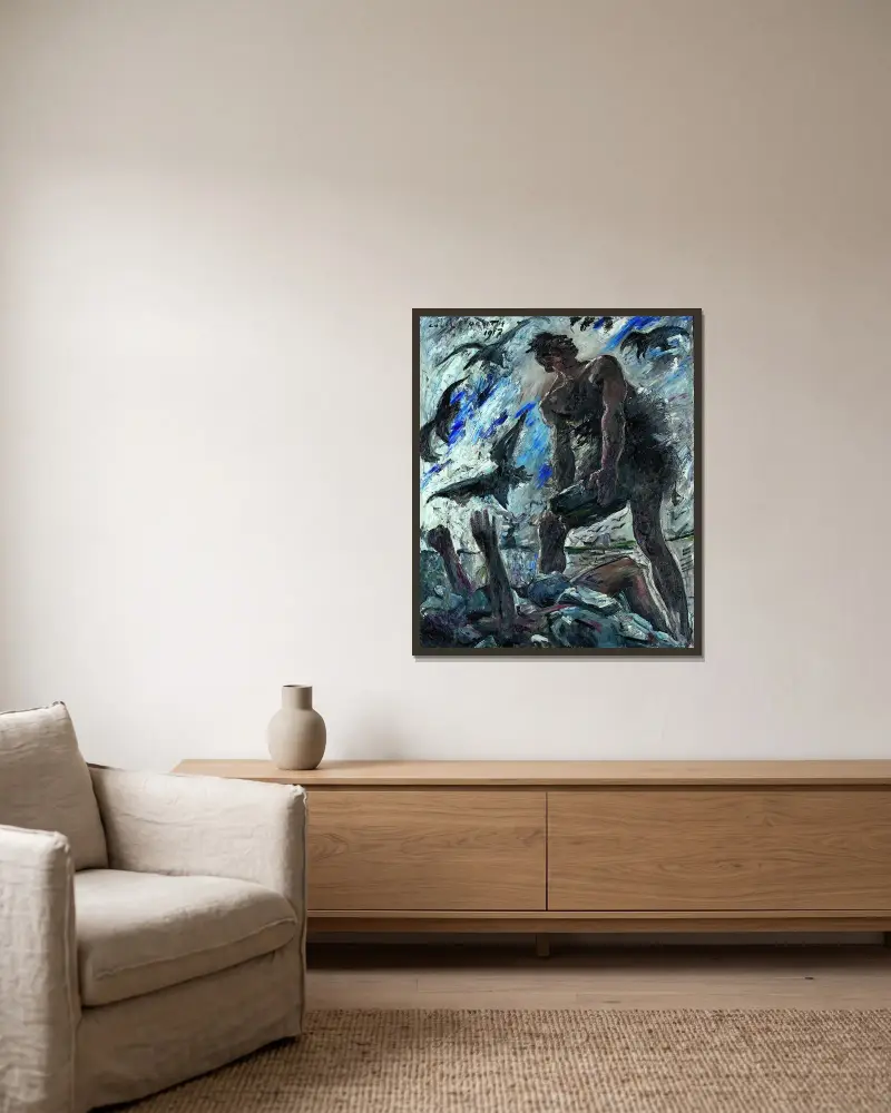 Cain von Lovis Corinth gerahmt an einer Wand