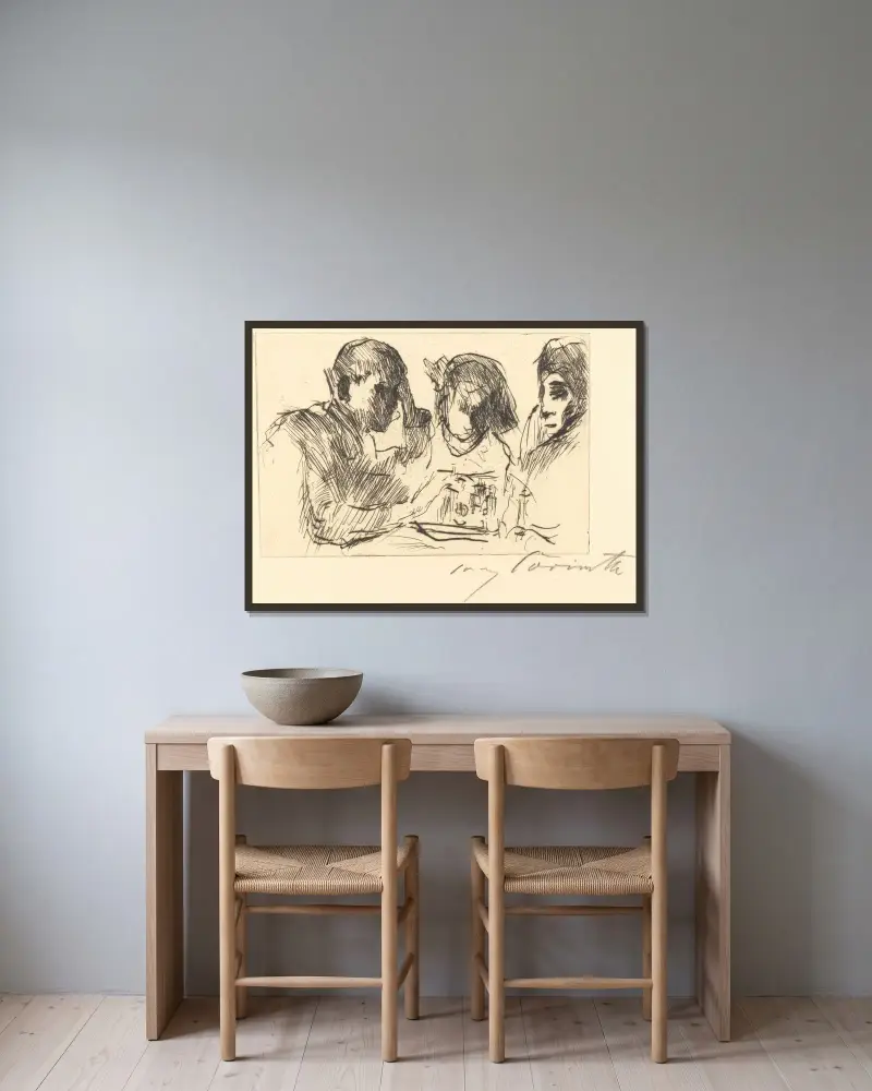 Chess Players (Schachspiel) von Lovis Corinth gerahmt an einer Wand