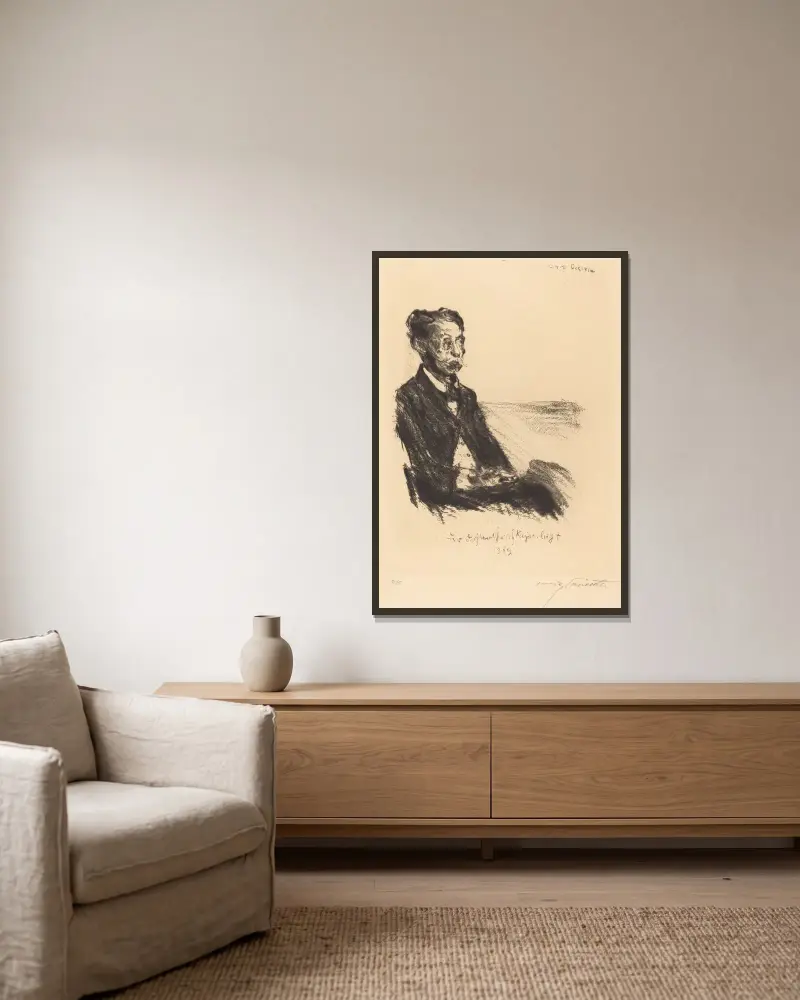 Count Keyserling (Bildnis des Grafen Keyserling) von Lovis Corinth gerahmt an einer Wand
