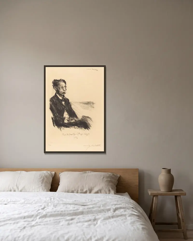 Count Keyserling (Bildnis des Grafen Keyserling) von Lovis Corinth gerahmt an einer Wand