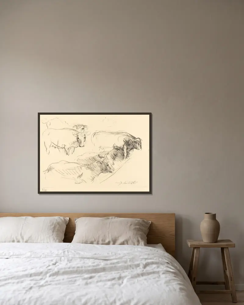 Cows (Kühe) von Lovis Corinth gerahmt an einer Wand