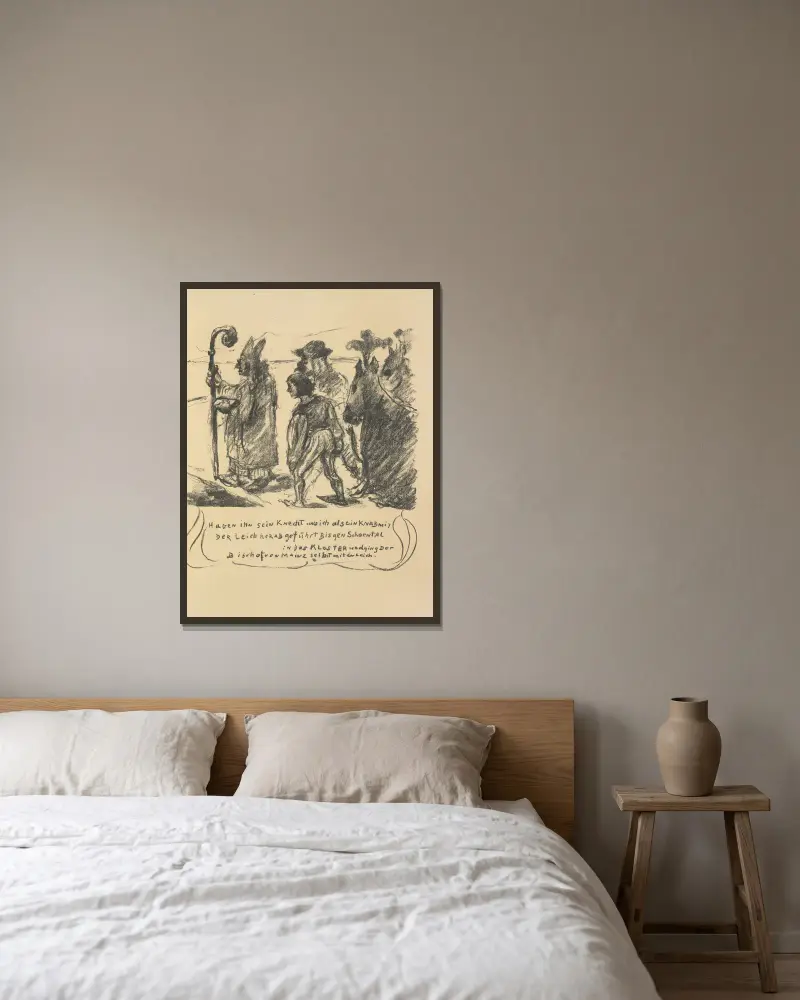 Das Leben des Götz von Berlichingen Pl.04 av Lovis Corinth inramad på en vägg