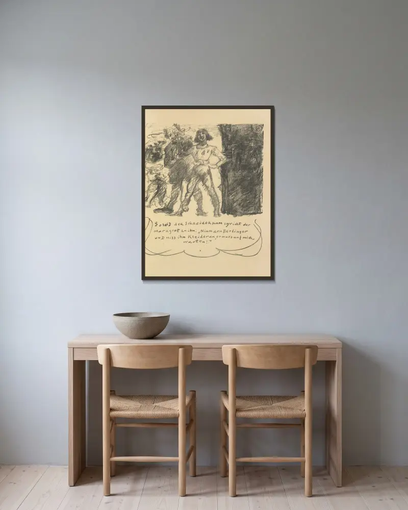 Das Leben des Götz von Berlichingen Pl.05 av Lovis Corinth inramad på en vägg