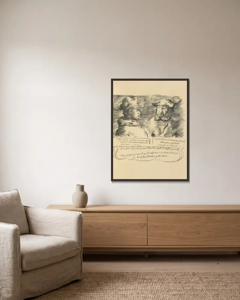 Das Leben des Götz von Berlichingen Pl.11 av Lovis Corinth inramad på en vägg