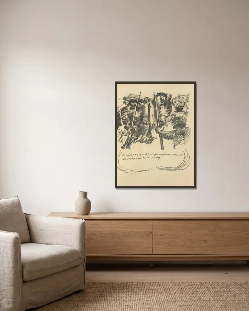 Das Leben des Götz von Berlichingen Pl.12 av Lovis Corinth inramad på en vägg