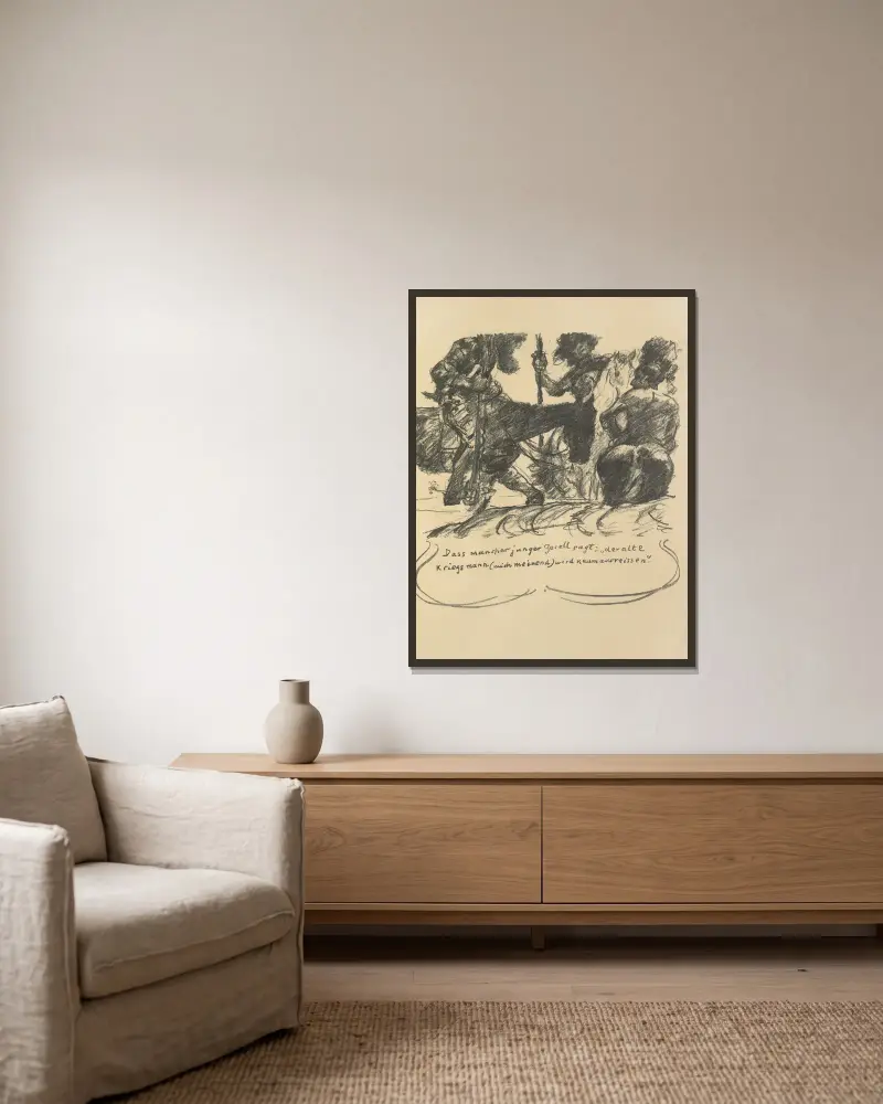 Das Leben des Götz von Berlichingen Pl.14 av Lovis Corinth inramad på en vägg
