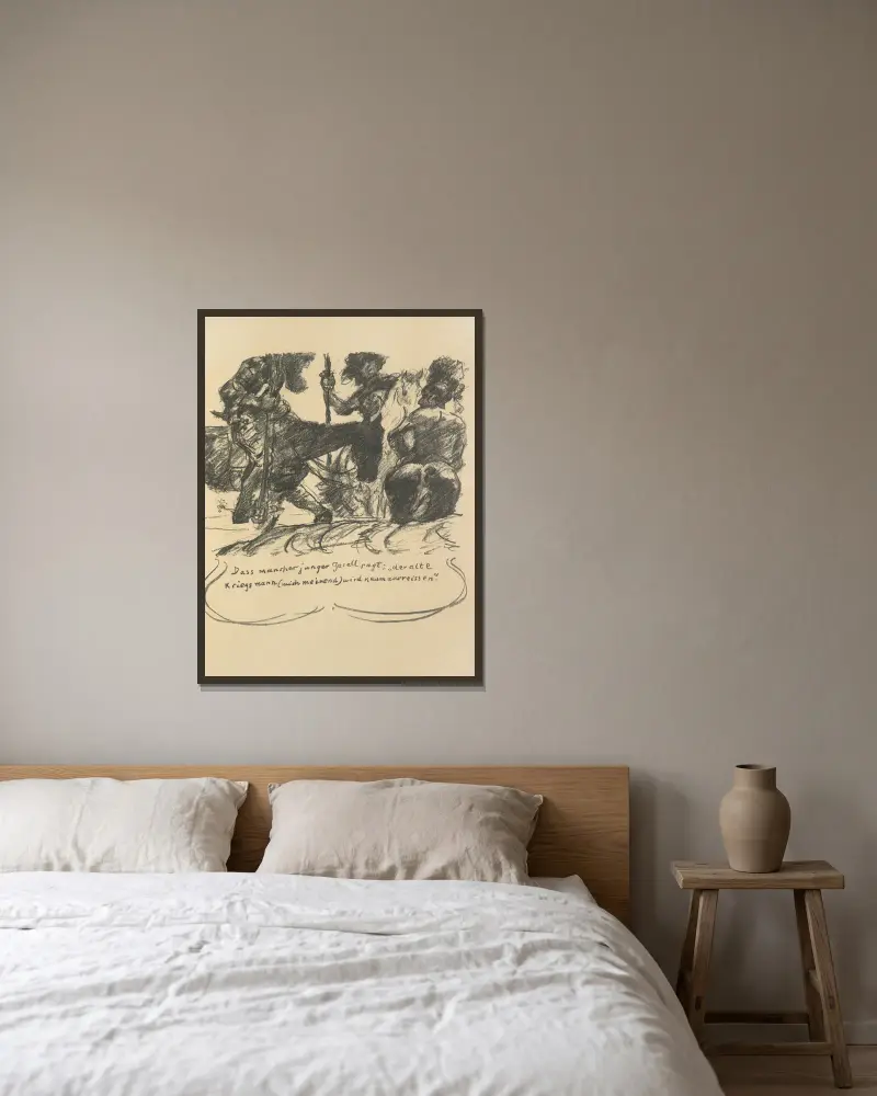 Das Leben des Götz von Berlichingen Pl.14 av Lovis Corinth inramad på en vägg