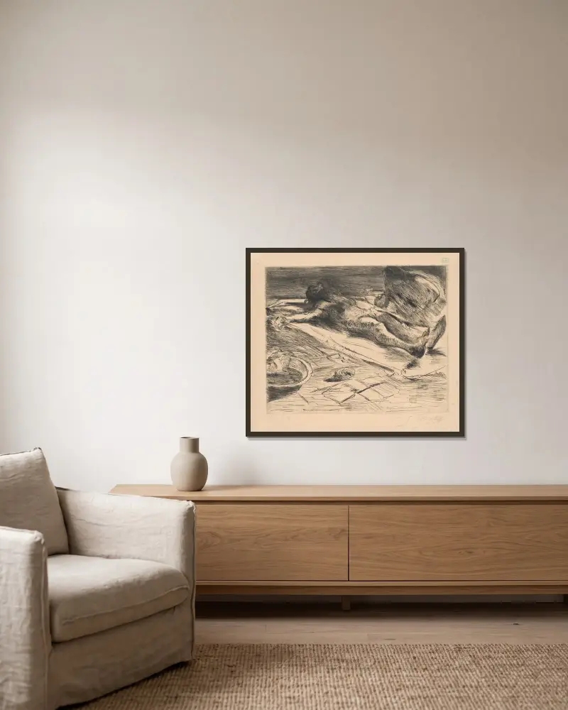 Dead Christ von Lovis Corinth gerahmt an einer Wand