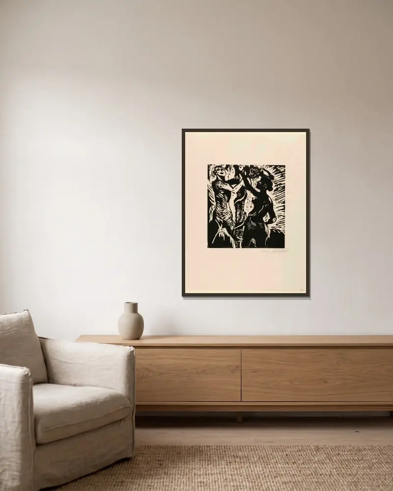 Pád do hříchu, Lovis Corinth v rámu na stěně
