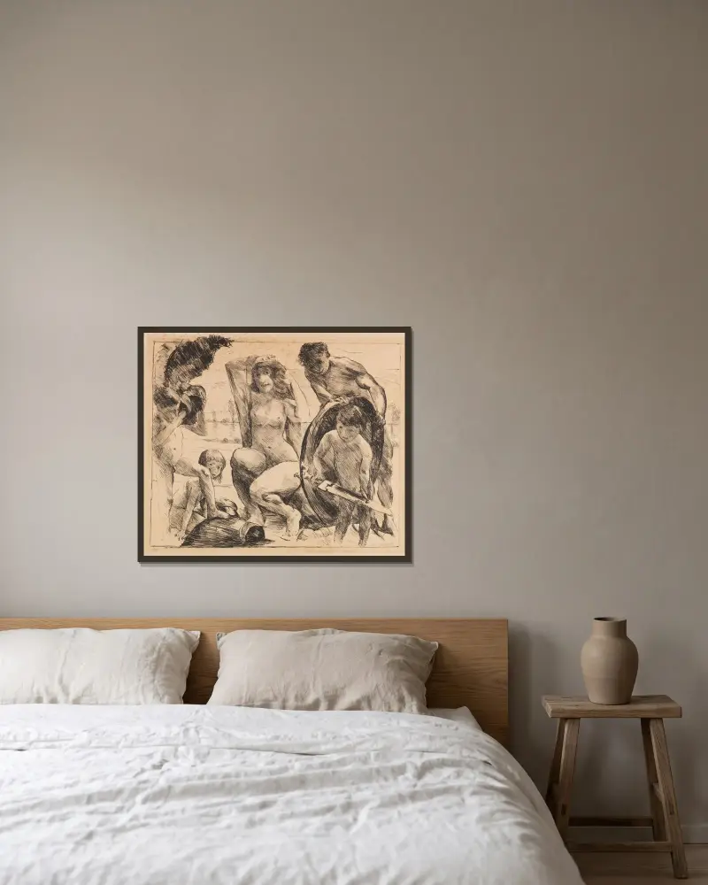 Mars vapen av Lovis Corinth inramad på en vägg