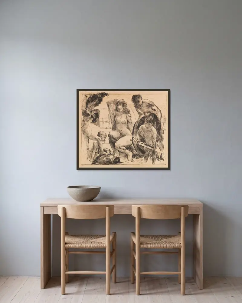 Mars vapen av Lovis Corinth inramad på en vägg