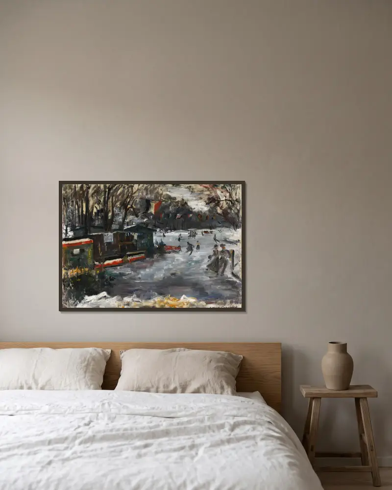 Bruslení v berlínském Tiergarten, Lovis Corinth v rámu na stěně