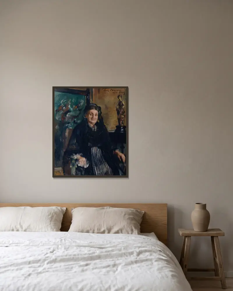 Fru Marie Moll av Lovis Corinth inramad på en vägg