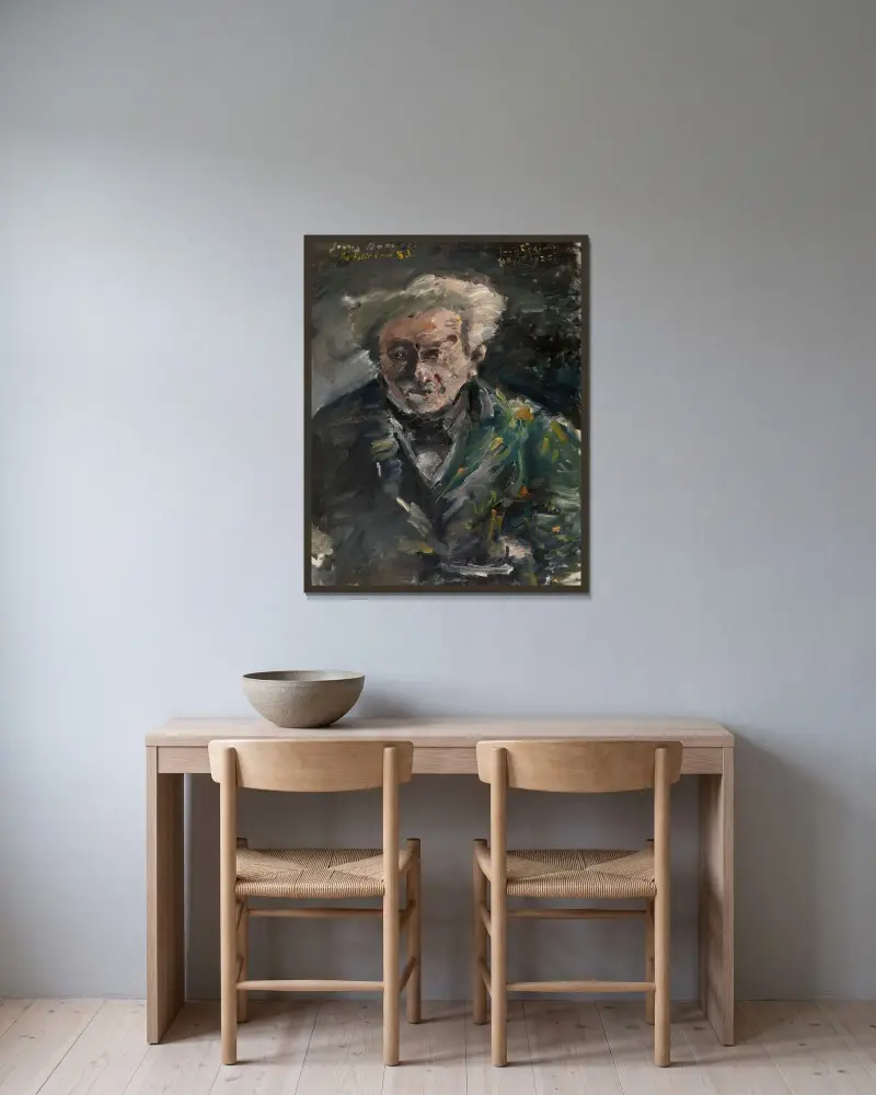 Georg Brandes von Lovis Corinth gerahmt an einer Wand