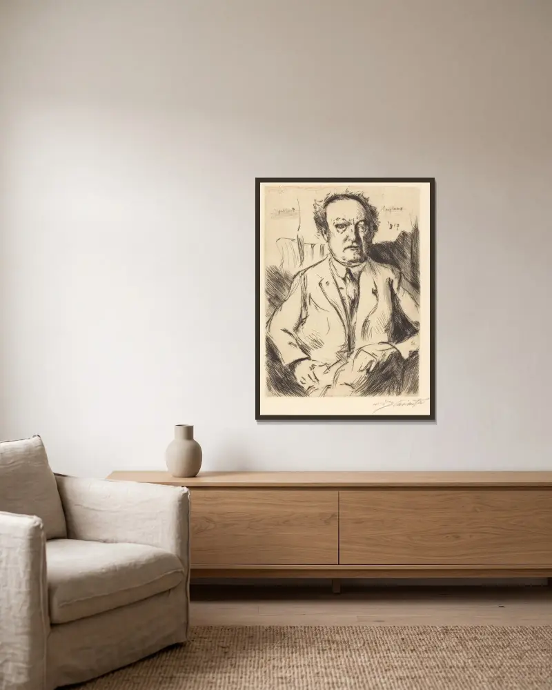Gerhart Hauptmann von Lovis Corinth gerahmt an einer Wand