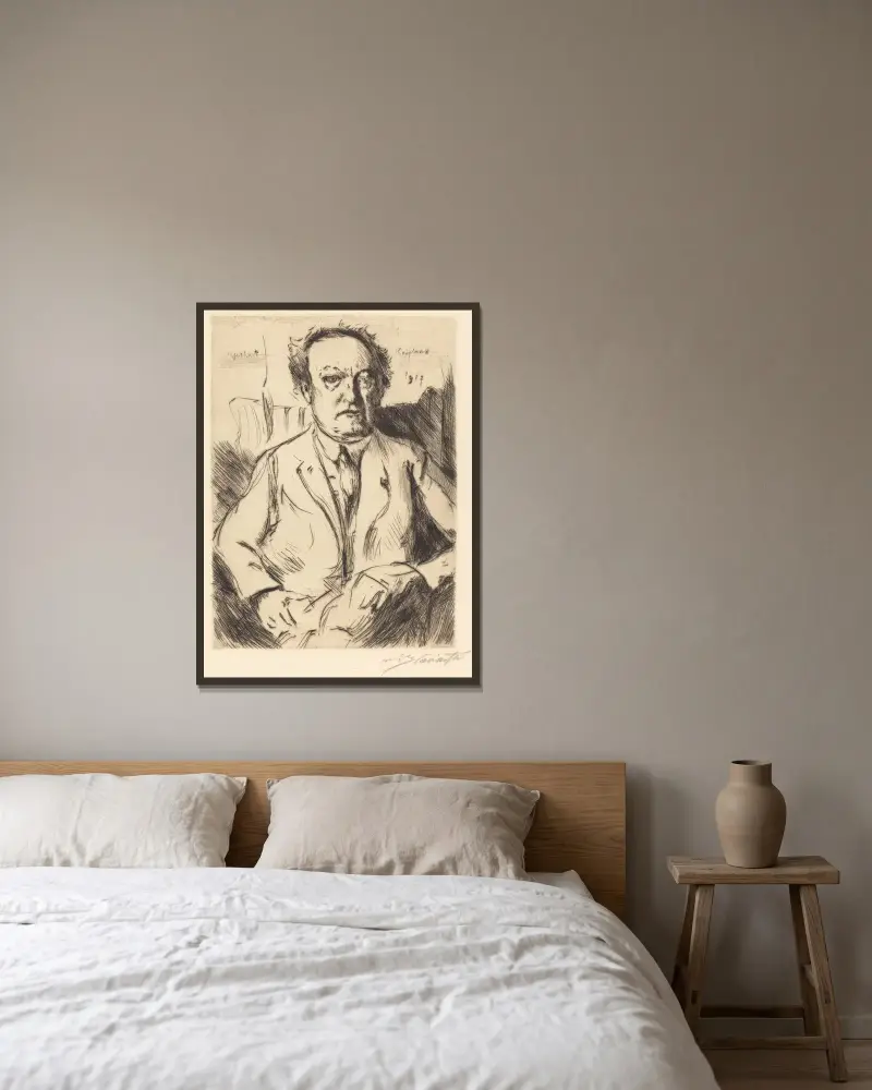 Gerhart Hauptmann von Lovis Corinth gerahmt an einer Wand